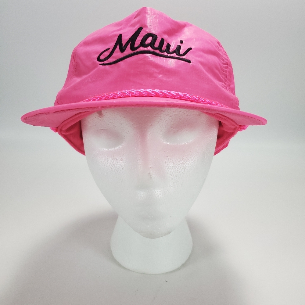 Vintage Hot Pink Maui Adjustable Size Nylon Hat